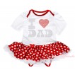 White Baby Bodysuit Minnie Dots White Pettiskirt & Sparkle Rhinestone I Love Dad Print JS4508